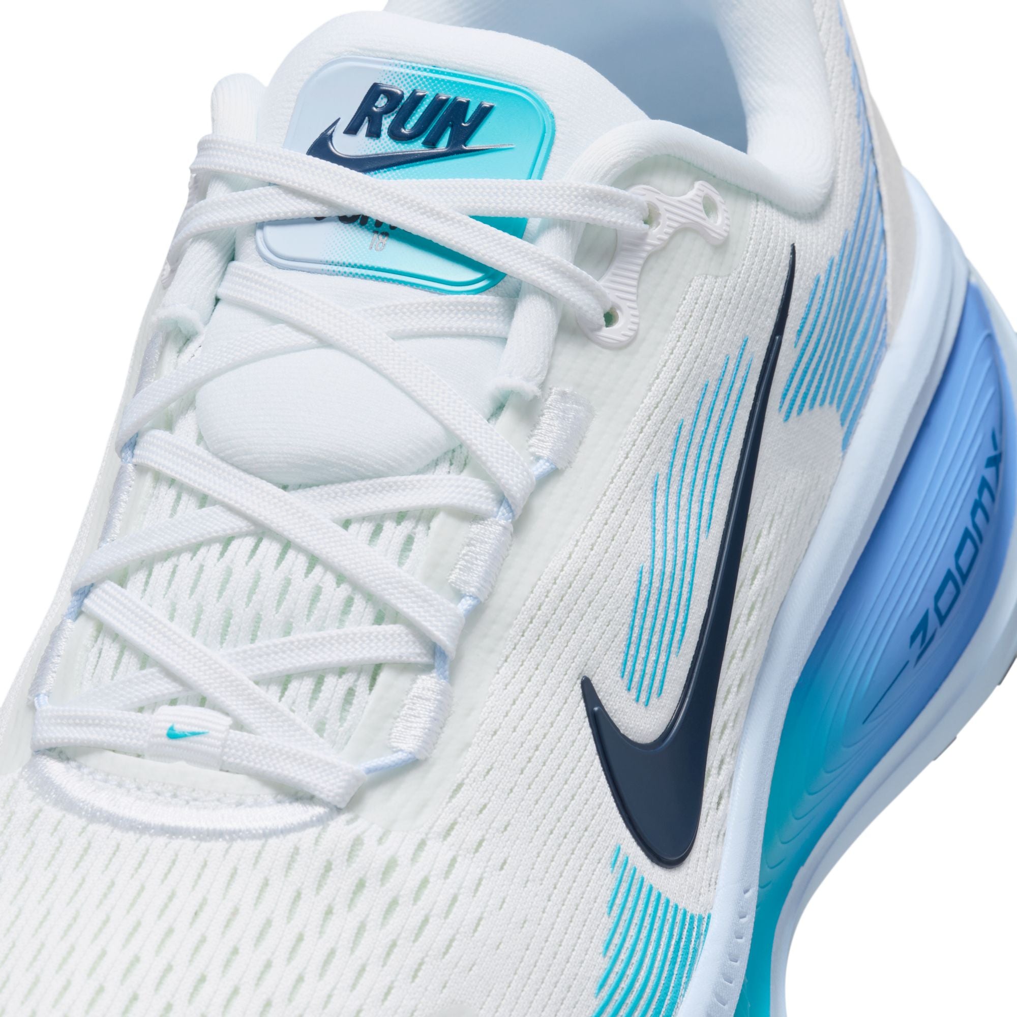 NIKE Vomero 18 (Women's) WHITE/MIDNIGHT NAVY-BLUE FURY-ROYAL PULSE-HYDROGEN BLUE-BARELY GREEN