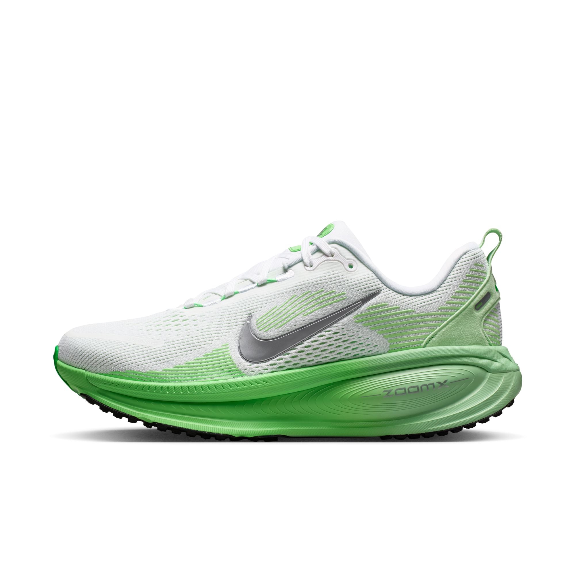 NIKE Vomero 18 (Women's) WHITE/MTLC SILVER-ILLUSION GREEN-COURT GREEN-GREEN SPARK-CUCUMBER CALM