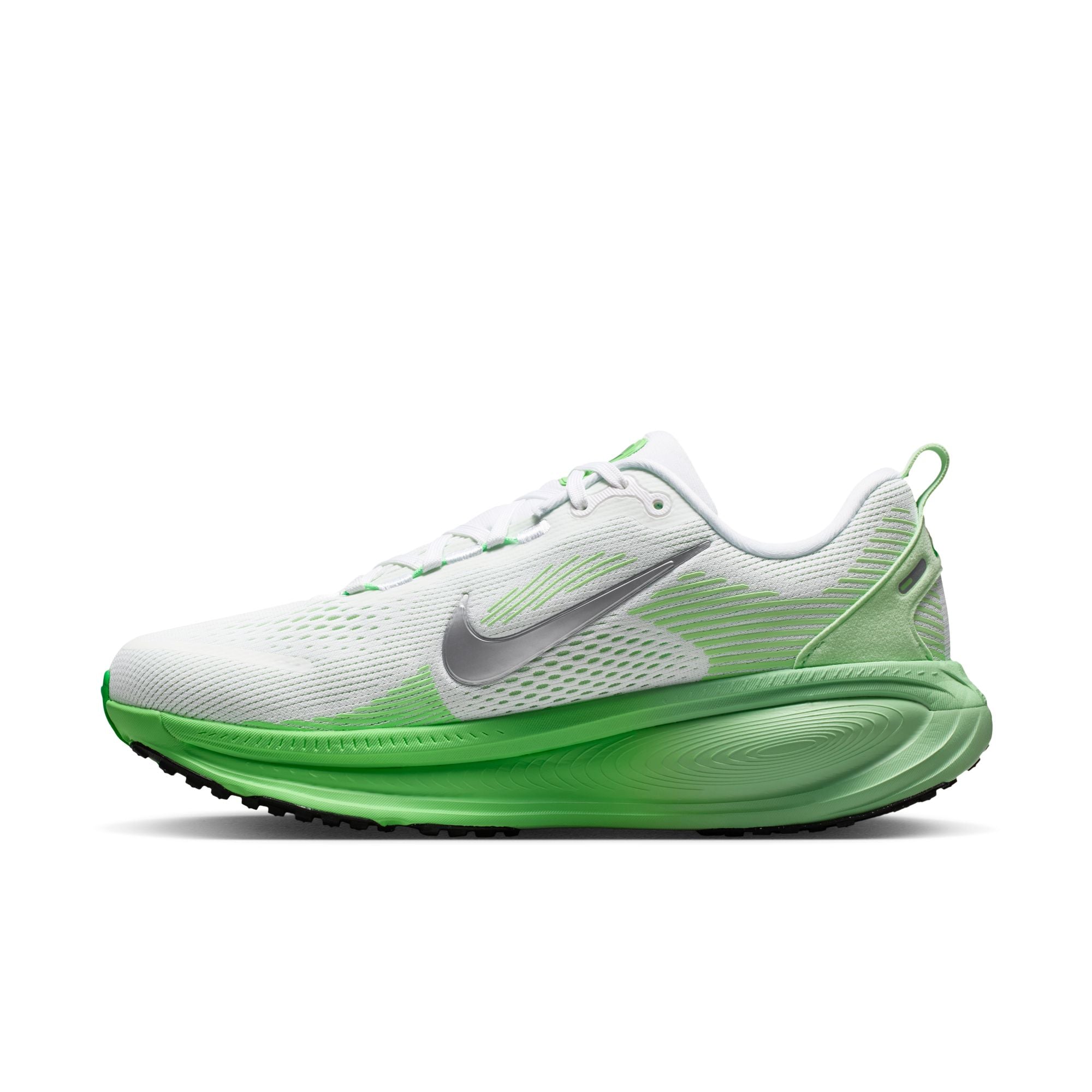 NIKE Vomero 18 (Women's) WHITE/MTLC SILVER-ILLUSION GREEN-COURT GREEN-GREEN SPARK-CUCUMBER CALM