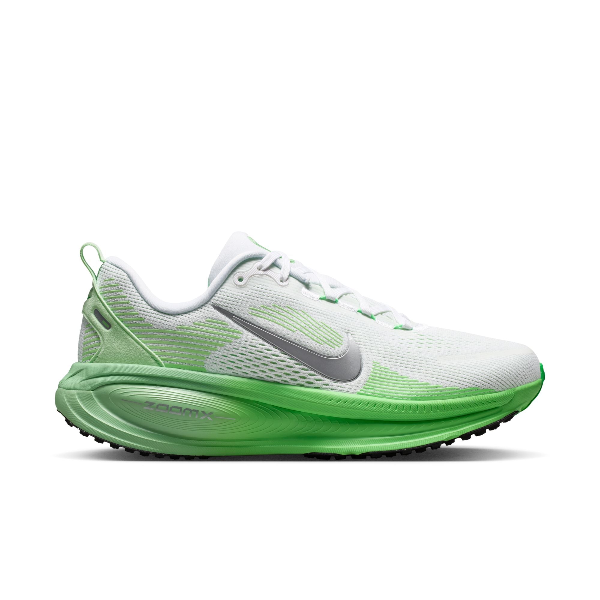 NIKE Vomero 18 (Women's) WHITE/MTLC SILVER-ILLUSION GREEN-COURT