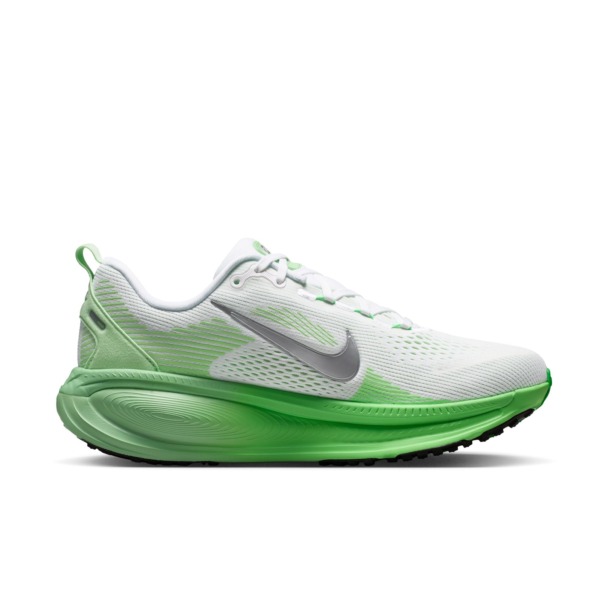 NIKE Vomero 18 (Women's) WHITE/MTLC SILVER-ILLUSION GREEN-COURT GREEN-GREEN SPARK-CUCUMBER CALM