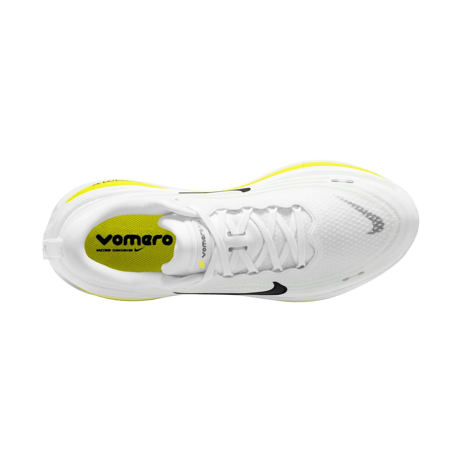 NIKE Vomero Plus (Men's) WHITE/BLACK-LEMON VENOM-ELECTRIC YELLOW