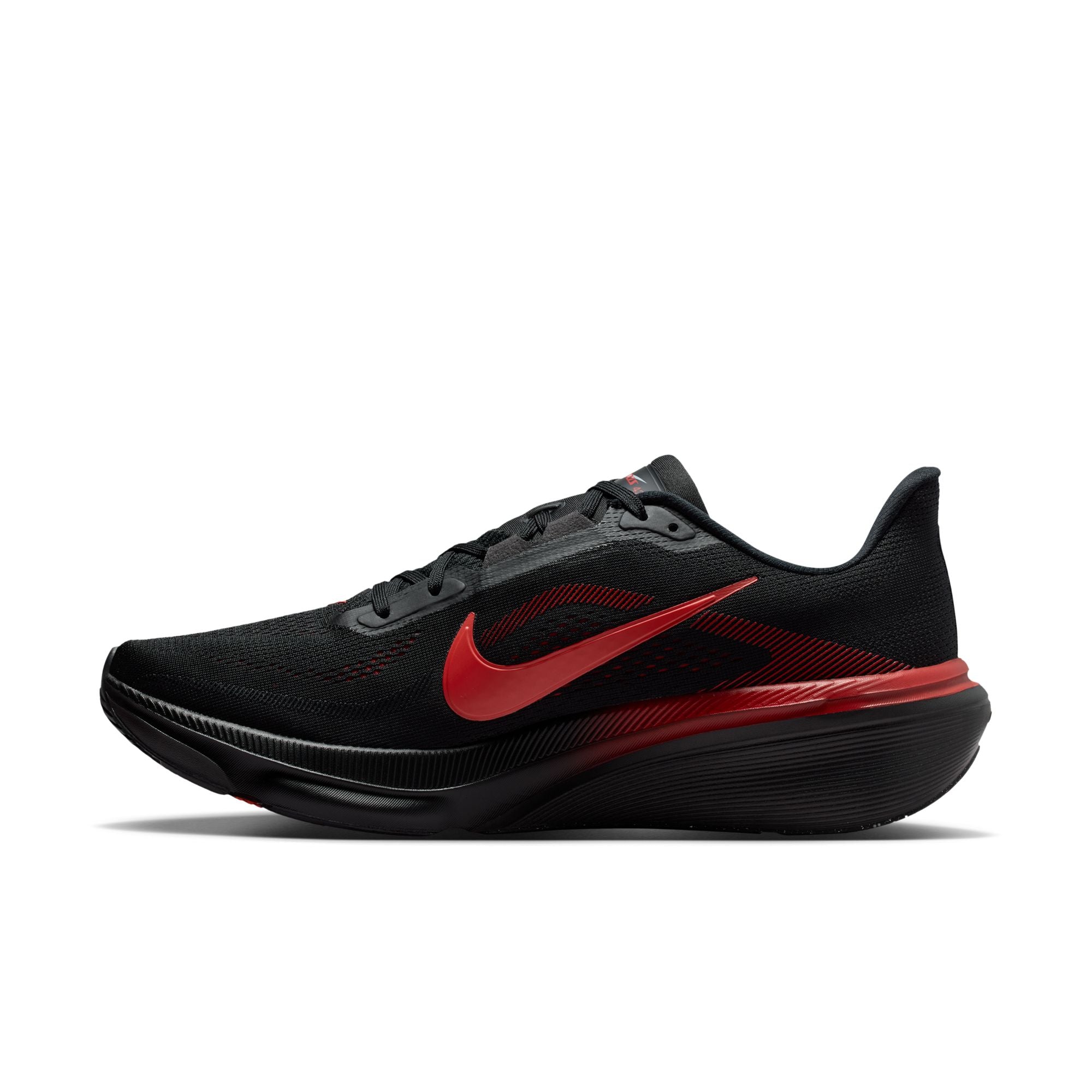 NIKE Pegasus 42 (Men's) BLACK/BRT CRIMSON-UNIV RED-WOLF GREY