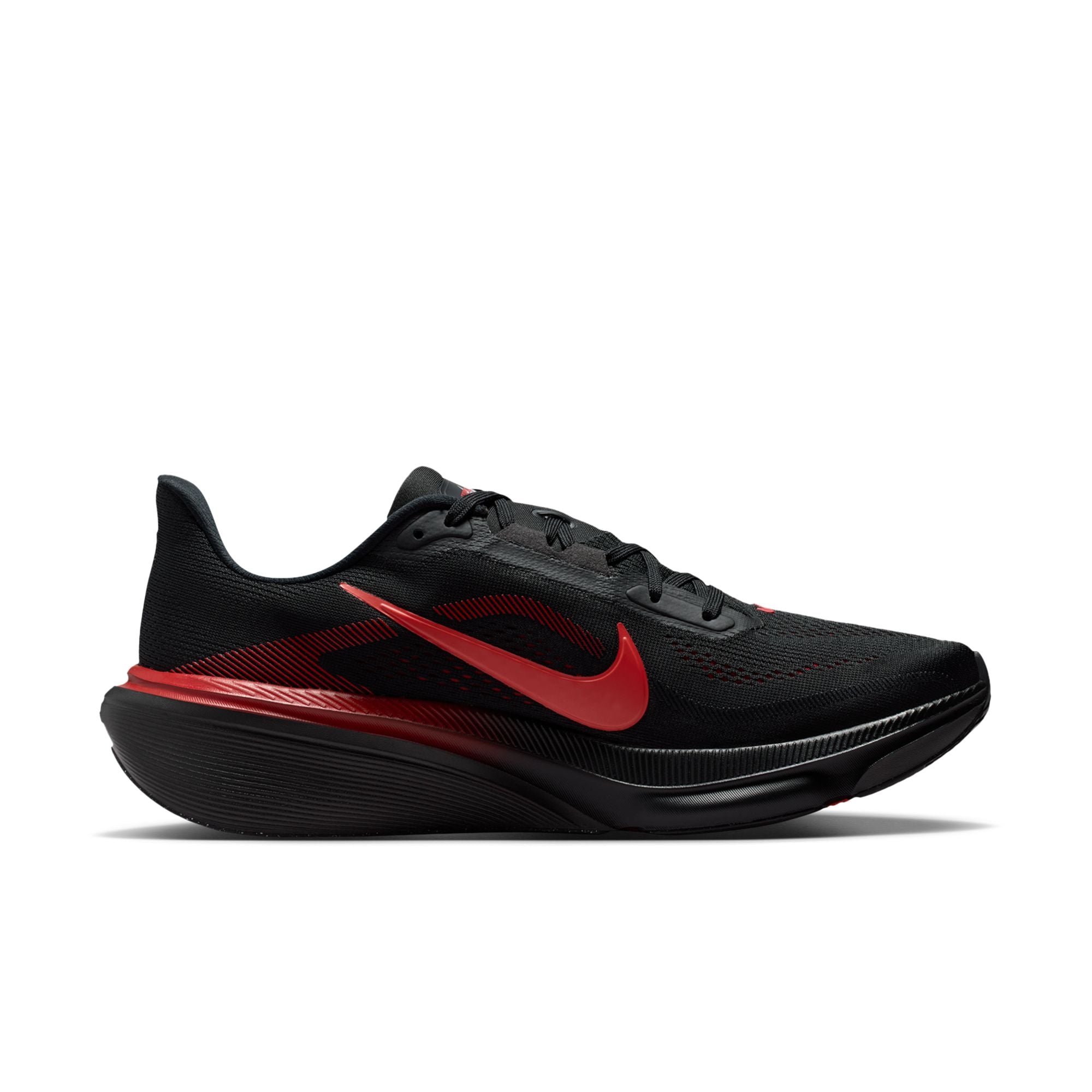 NIKE Pegasus 42 (Men's) BLACK/BRT CRIMSON-UNIV RED-WOLF GREY
