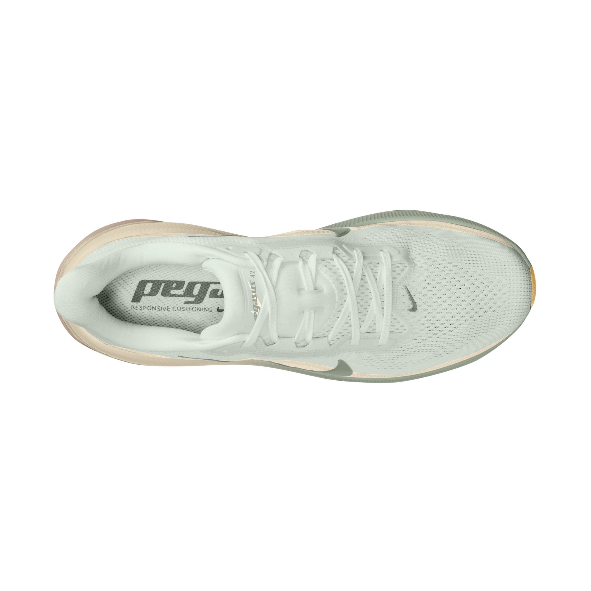 NIKE Pegasus 42 (Men's) SPRUCE AURA/JADE HORIZON-PALE IVORY-SANDDRIFT-GUM LT BROWN