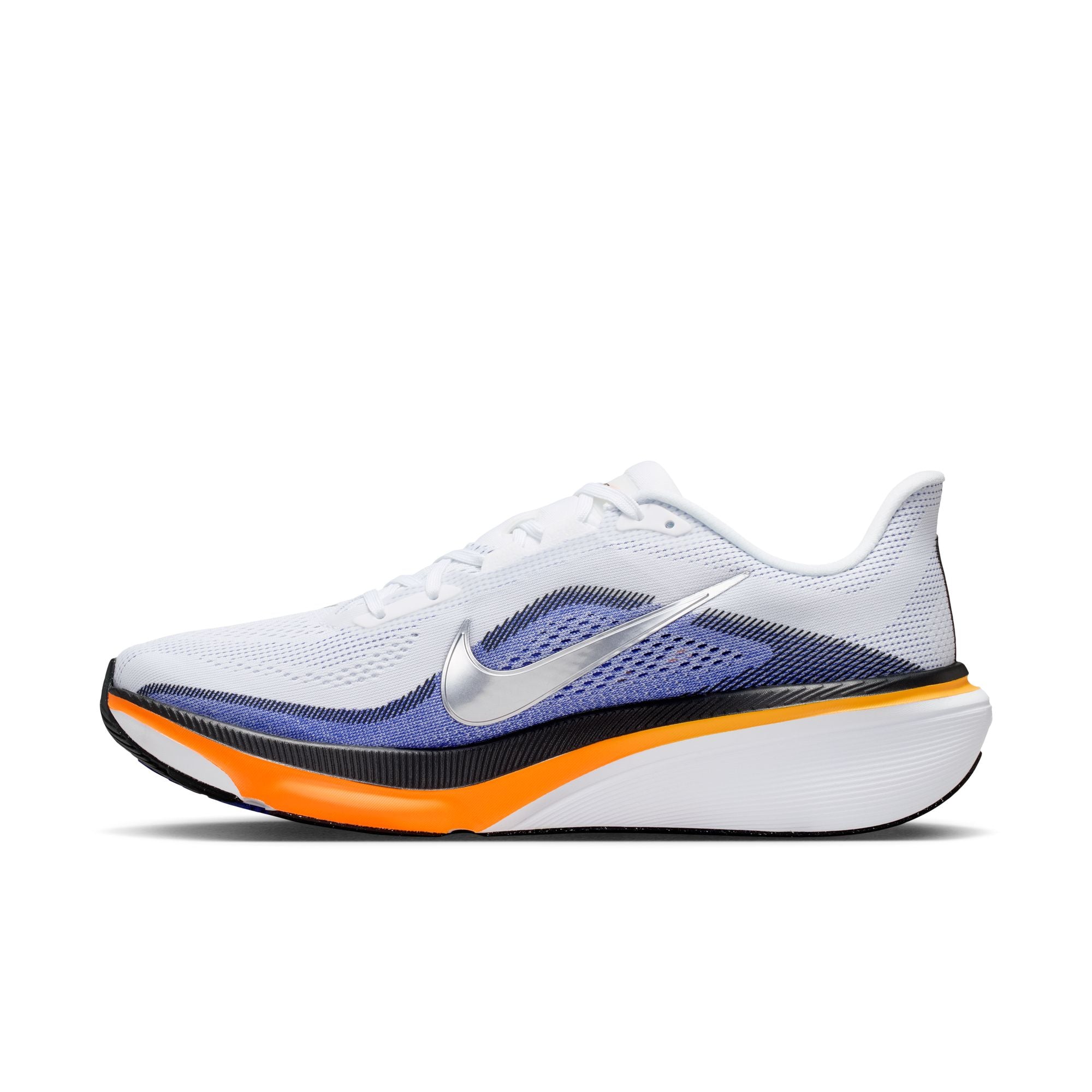 NIKE Pegasus 42 (Men's) WHITE/MTLC SILVER-LAPIS-TOTAL ORANGE-LASER ORANGE-OFF NOIR
