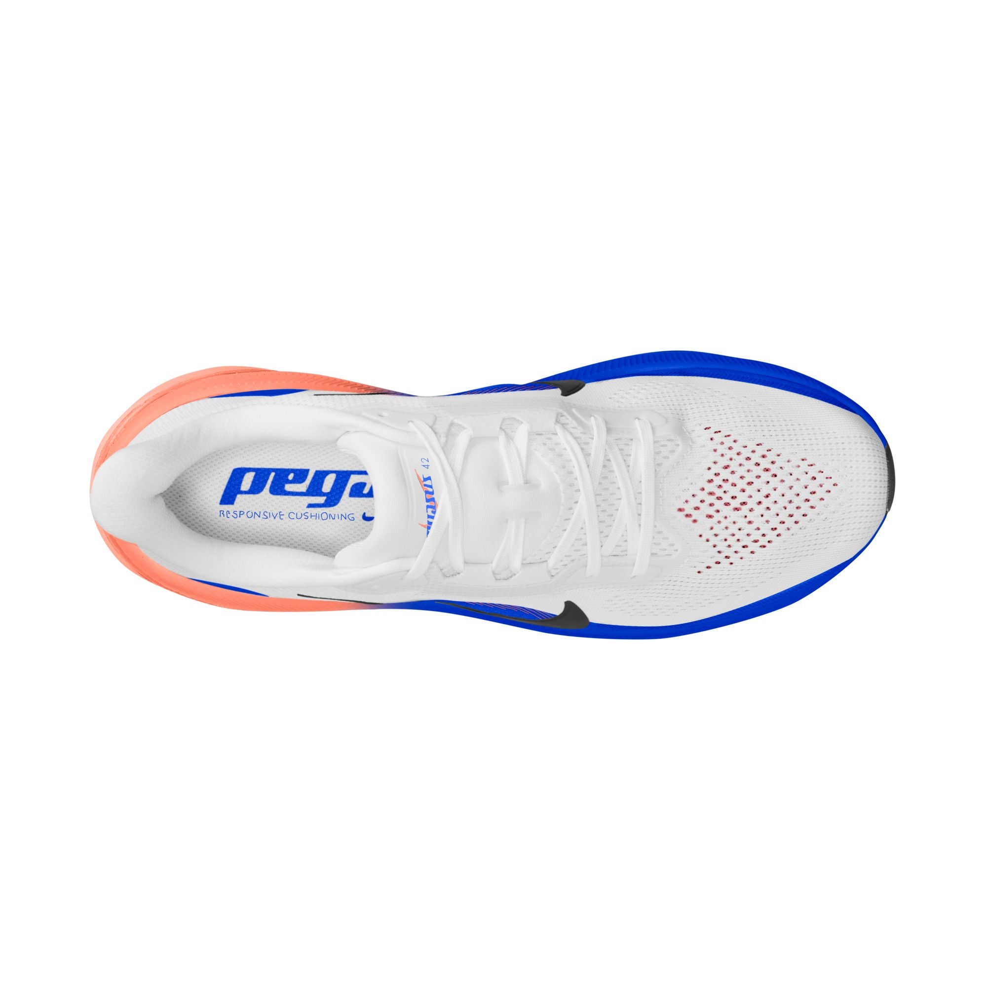 NIKE Pegasus 42 (Men's) WHITE/BLACK-RACER BLUE-ATOMIC PINK