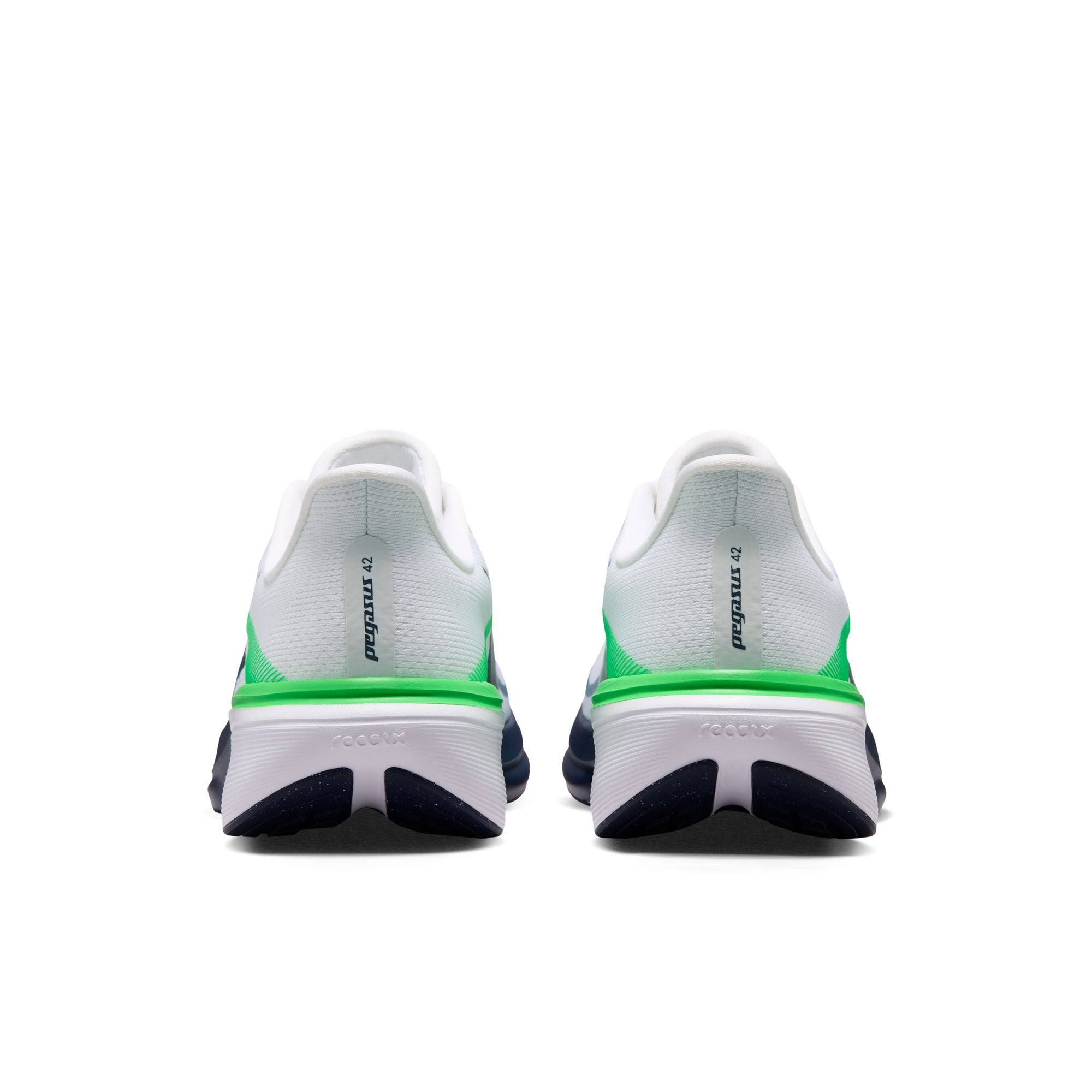 NIKE Pegasus 42 (Men's) WHITE/MIDNIGHT NAVY-GREEN SPARK