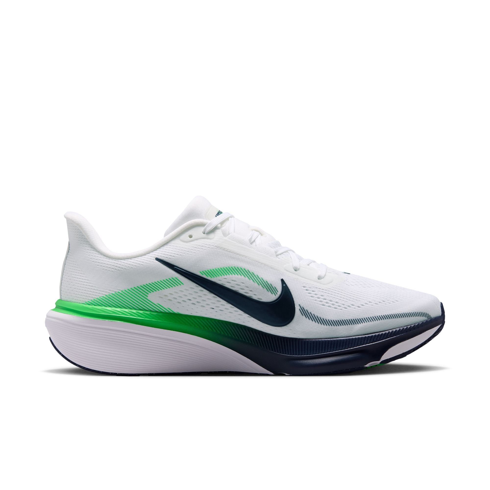 NIKE Pegasus 42 (Men's) WHITE/MIDNIGHT NAVY-GREEN SPARK