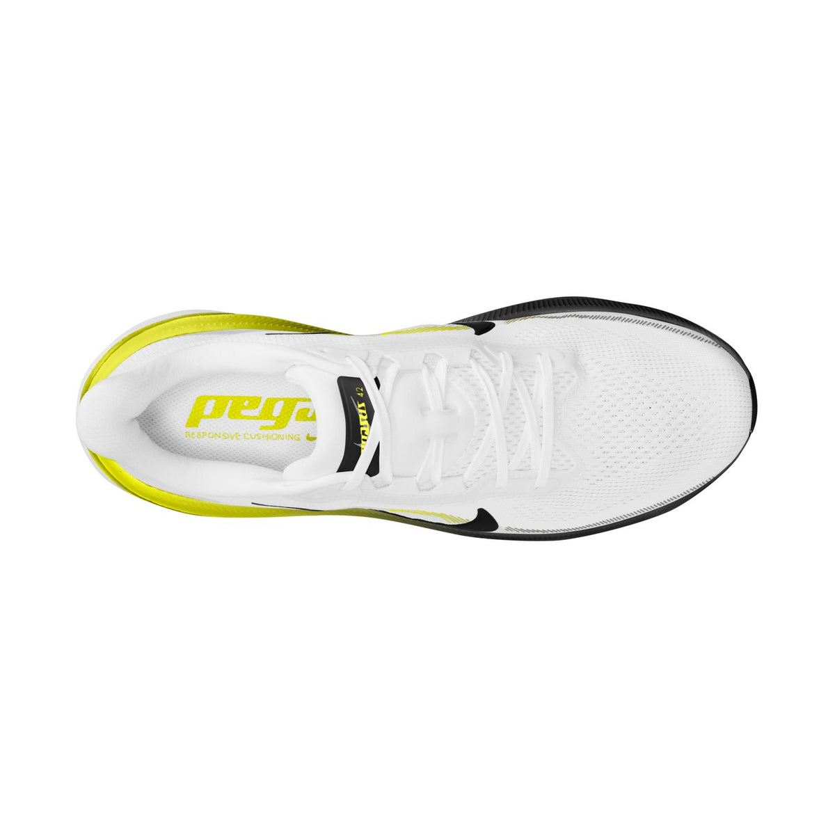 NIKE Pegasus 42 (Men's) WHITE/BLACK-LEMON VENOM-WHITE