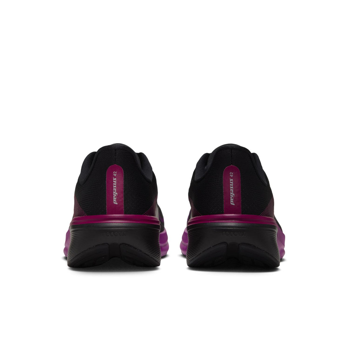 NIKE Pegasus 42 (Women's) BLACK/METALLIC SILVER-VIVID PURPLE