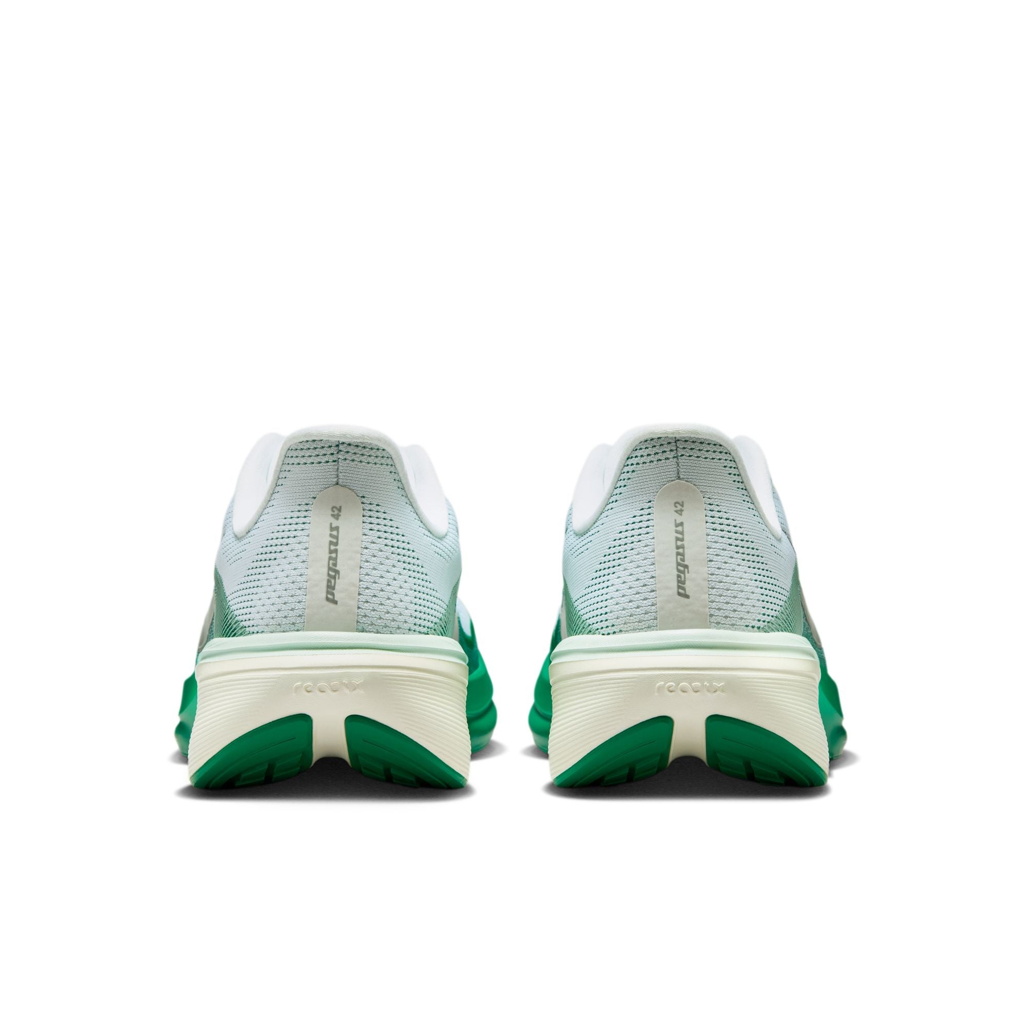 NIKE Pegasus 42 (Women's) WHITE/MTLC SILVER-MALACHITE-BARELY GREEN