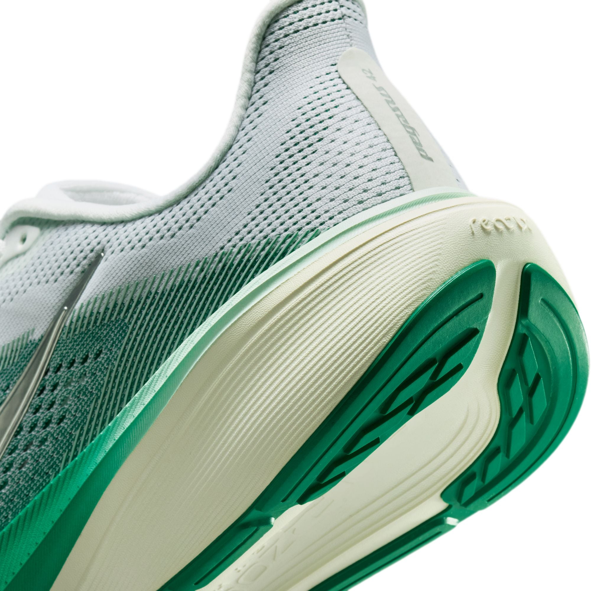 NIKE Pegasus 42 (Women's) WHITE/MTLC SILVER-MALACHITE-BARELY GREEN