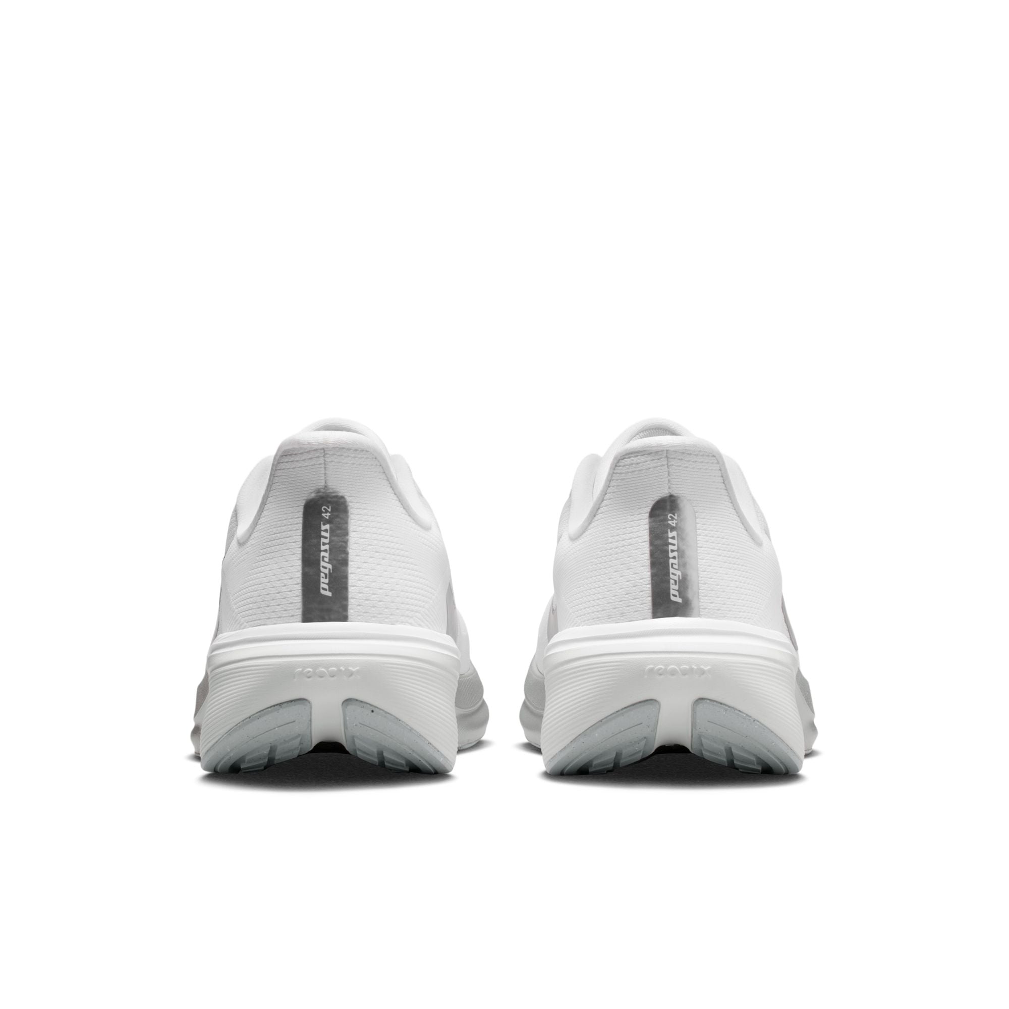 NIKE Pegasus 42 (Women's) WHITE/MTLC SILVER-WOLF GREY-COOL GREY