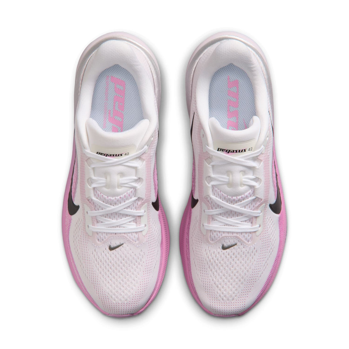NIKE Pegasus 42 (Women's) WHITE/BLACK-LT MAGENTA-BLEACHED LILAC