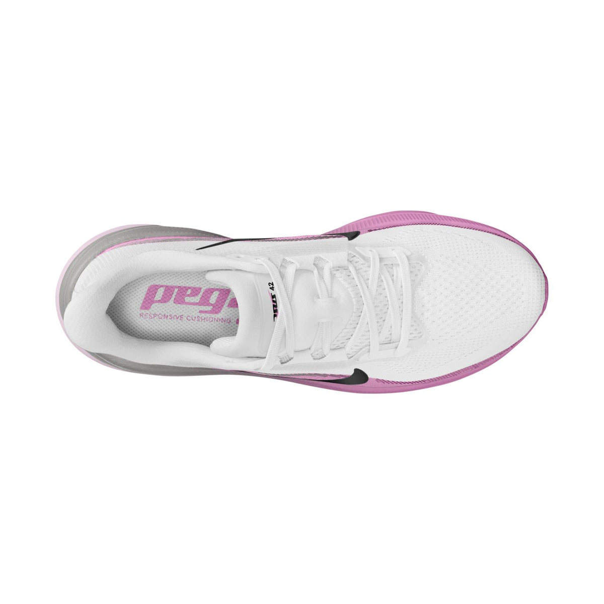 NIKE Pegasus 42 (Women's) WHITE/BLACK-LT MAGENTA-BLEACHED LILAC