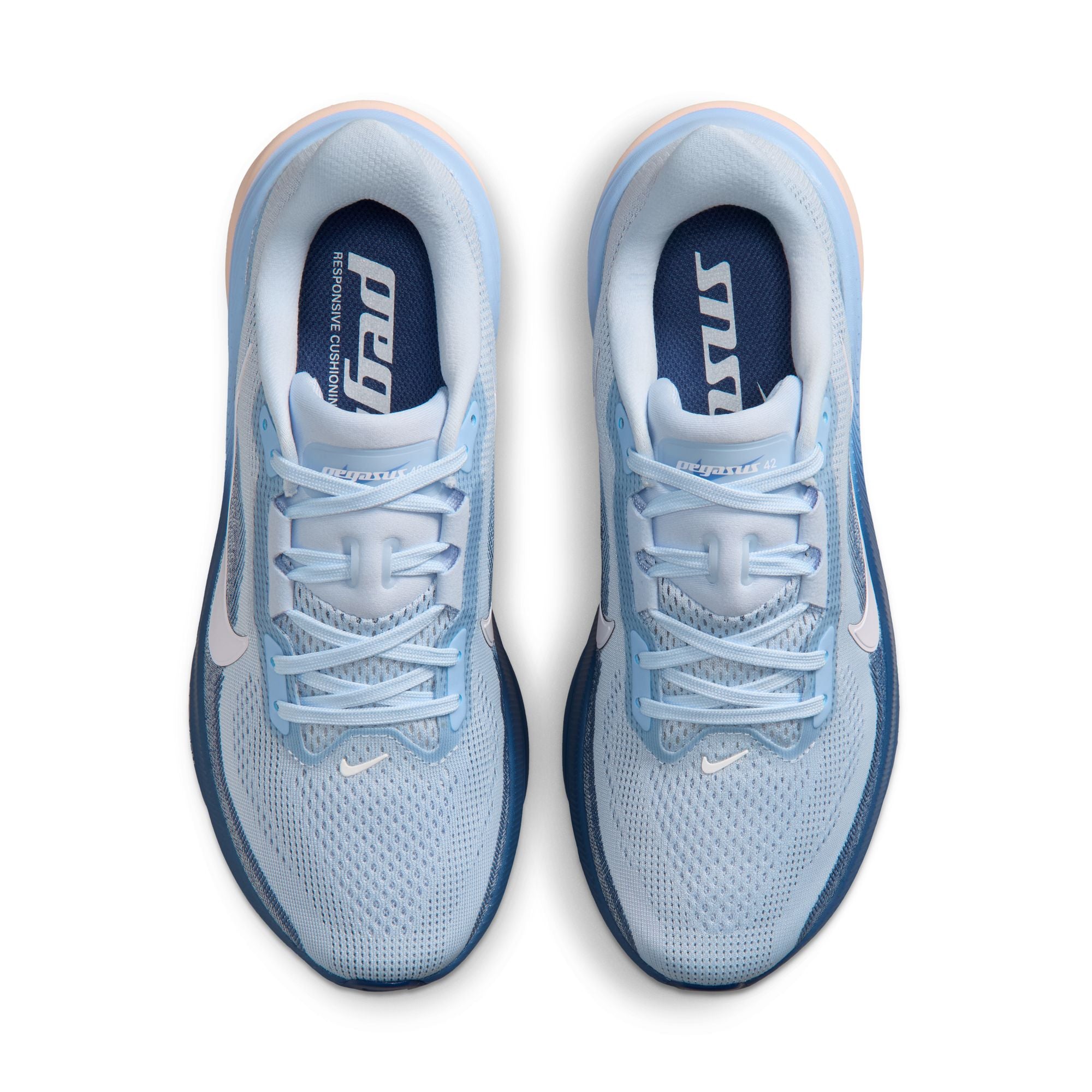NIKE Pegasus 42 (Women's) HYDROGEN BLUE/WHITE-MYSTIC NAVY-ALUMINUM-BARELY ORANGE-SUNDIAL