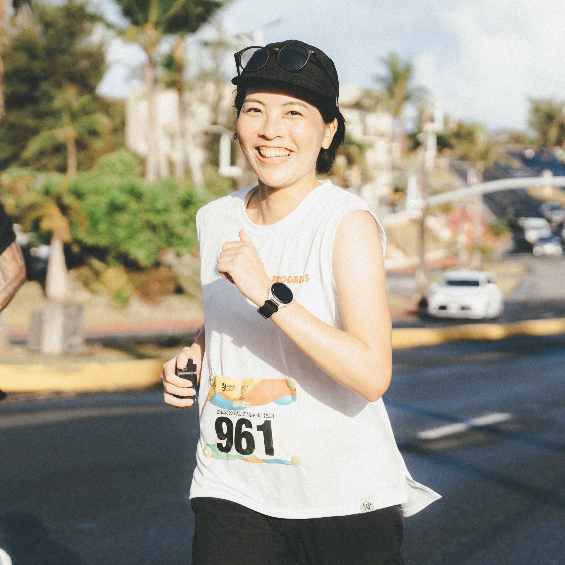 【展示サンプル】PROGRESS RUNNING CLUB Eat Pasta Run Fasta Custom-made Sleeve-less Tee