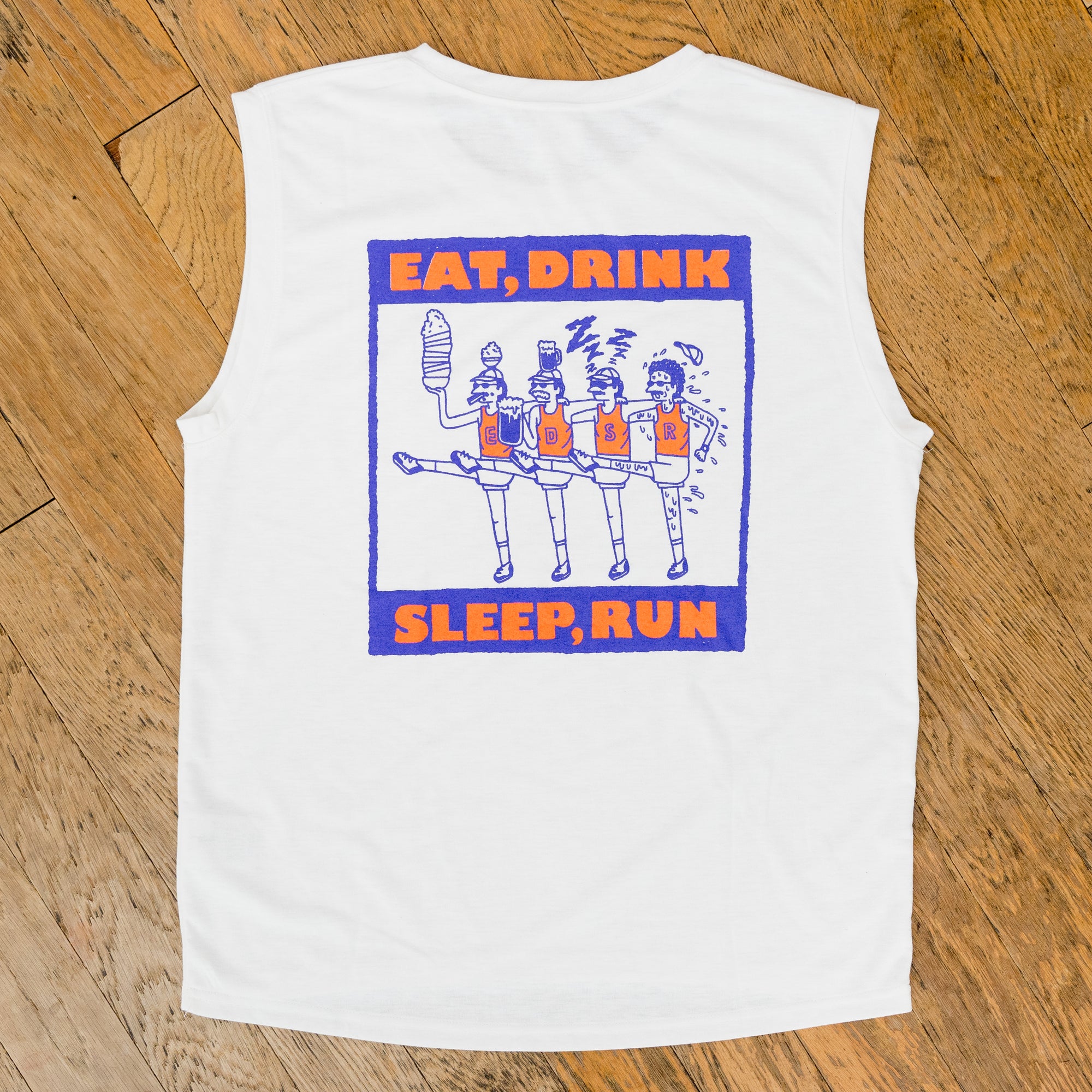 EAT DRINK SLEEP RUN CHOAS Sleeve-less Tee