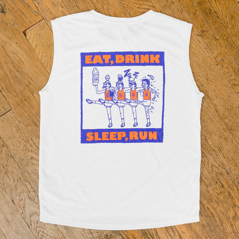 EAT DRINK SLEEP RUN CHOAS Sleeve-less Tee