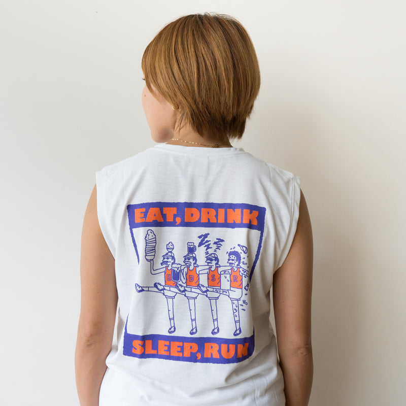 EAT DRINK SLEEP RUN CHOAS Sleeve-less Tee