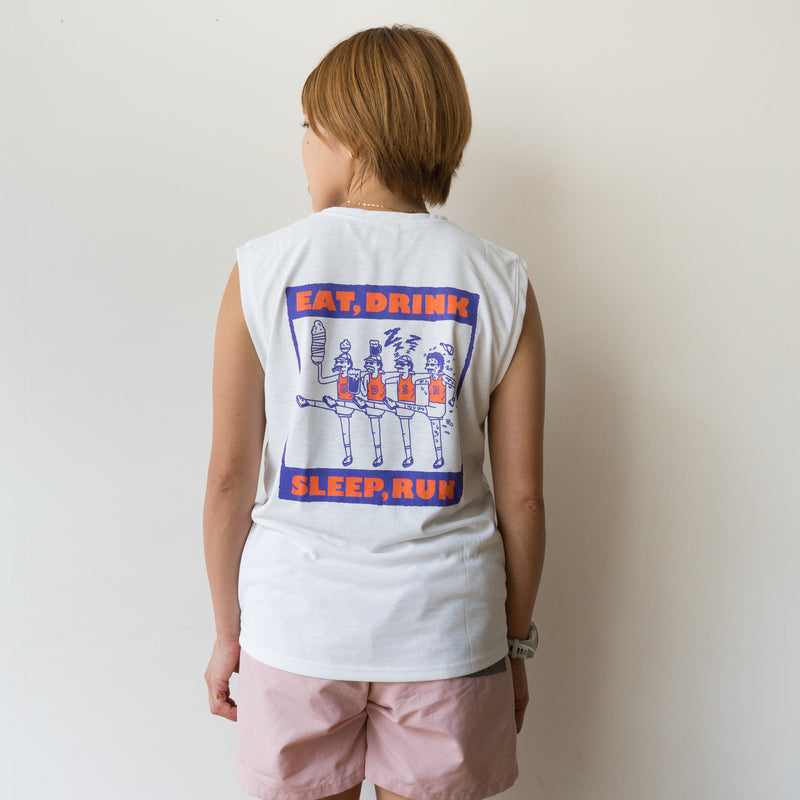 EAT DRINK SLEEP RUN CHOAS Sleeve-less Tee