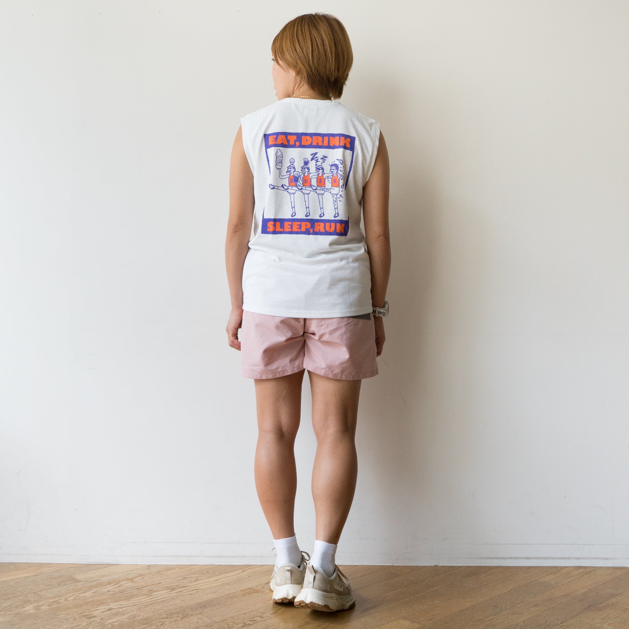 EAT DRINK SLEEP RUN CHOAS Sleeve-less Tee