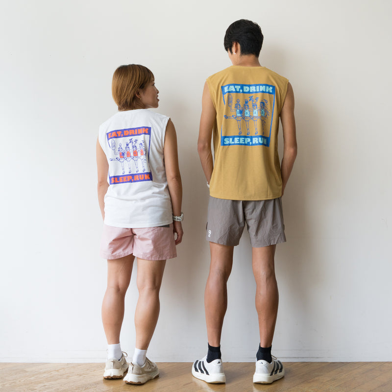 EAT DRINK SLEEP RUN CHOAS Sleeve-less Tee