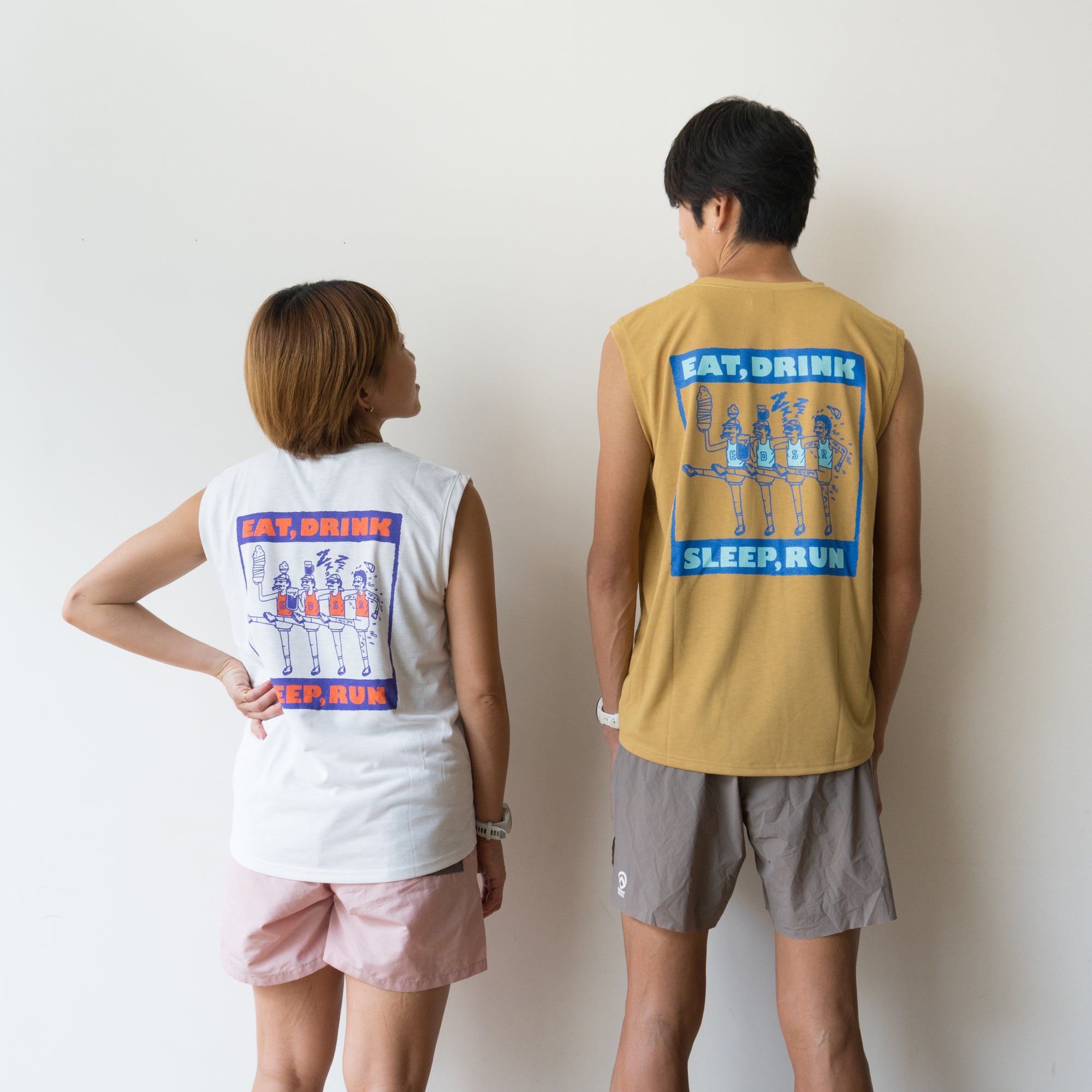 EAT DRINK SLEEP RUN CHOAS Sleeve-less Tee