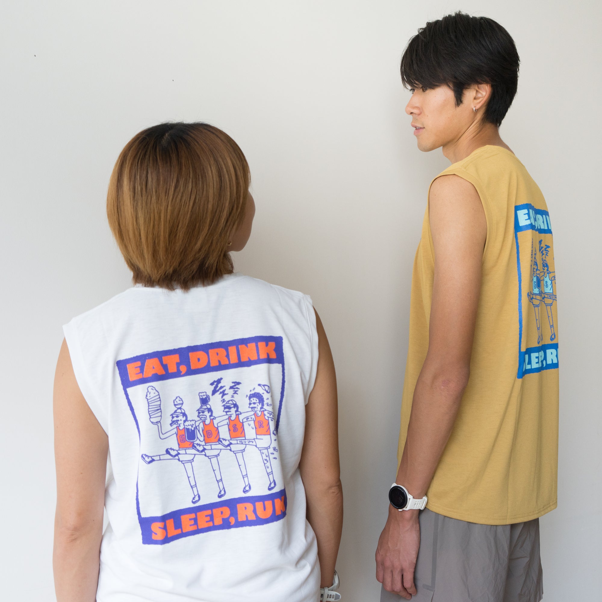 EAT DRINK SLEEP RUN CHOAS Sleeve-less Tee