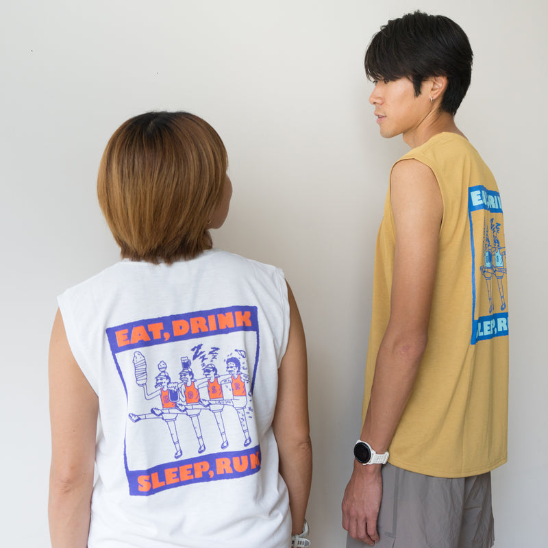 EAT DRINK SLEEP RUN CHOAS Sleeve-less Tee