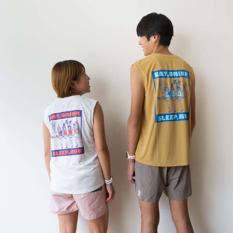EAT DRINK SLEEP RUN CHOAS Sleeve-less Tee
