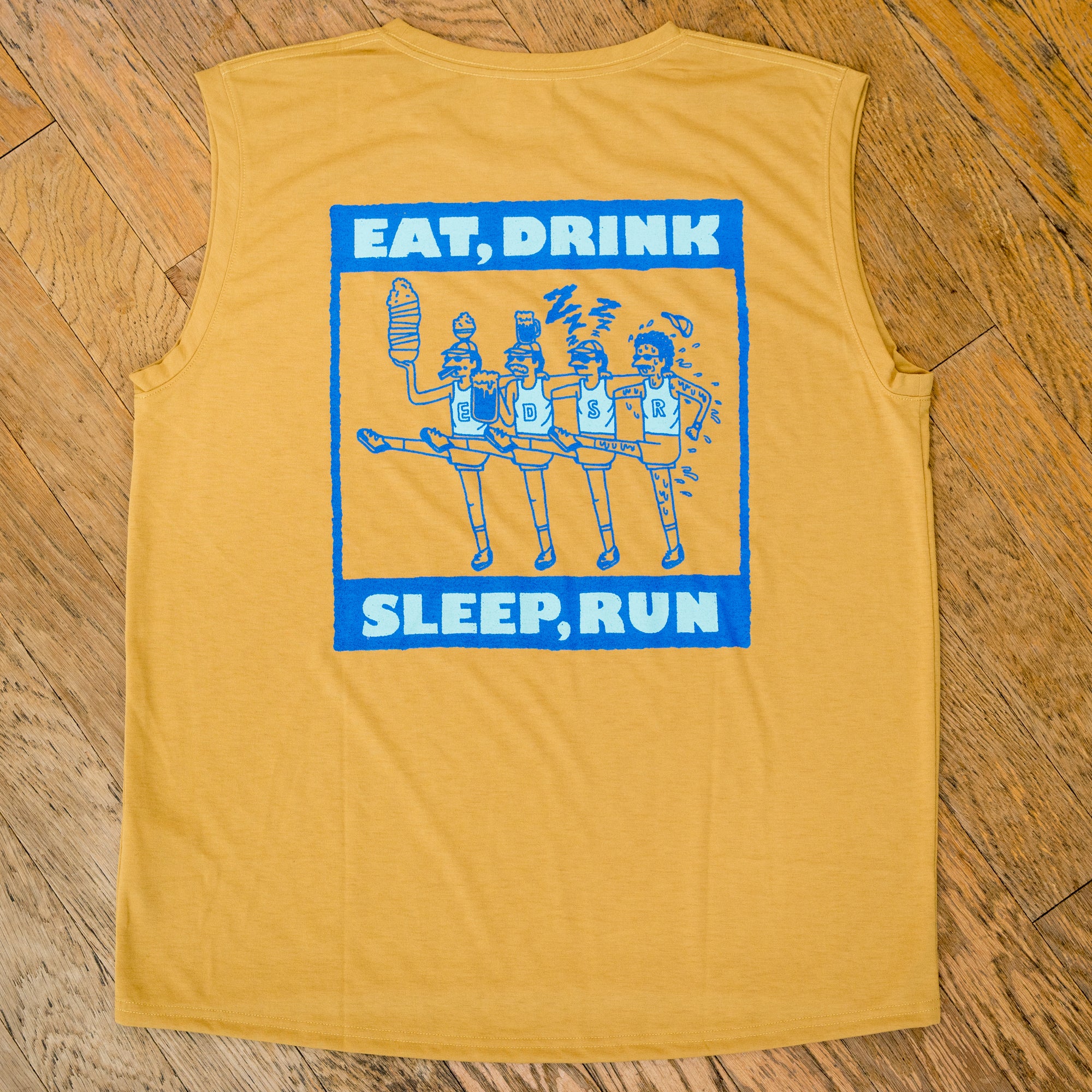 EAT DRINK SLEEP RUN CHOAS Sleeve-less Tee