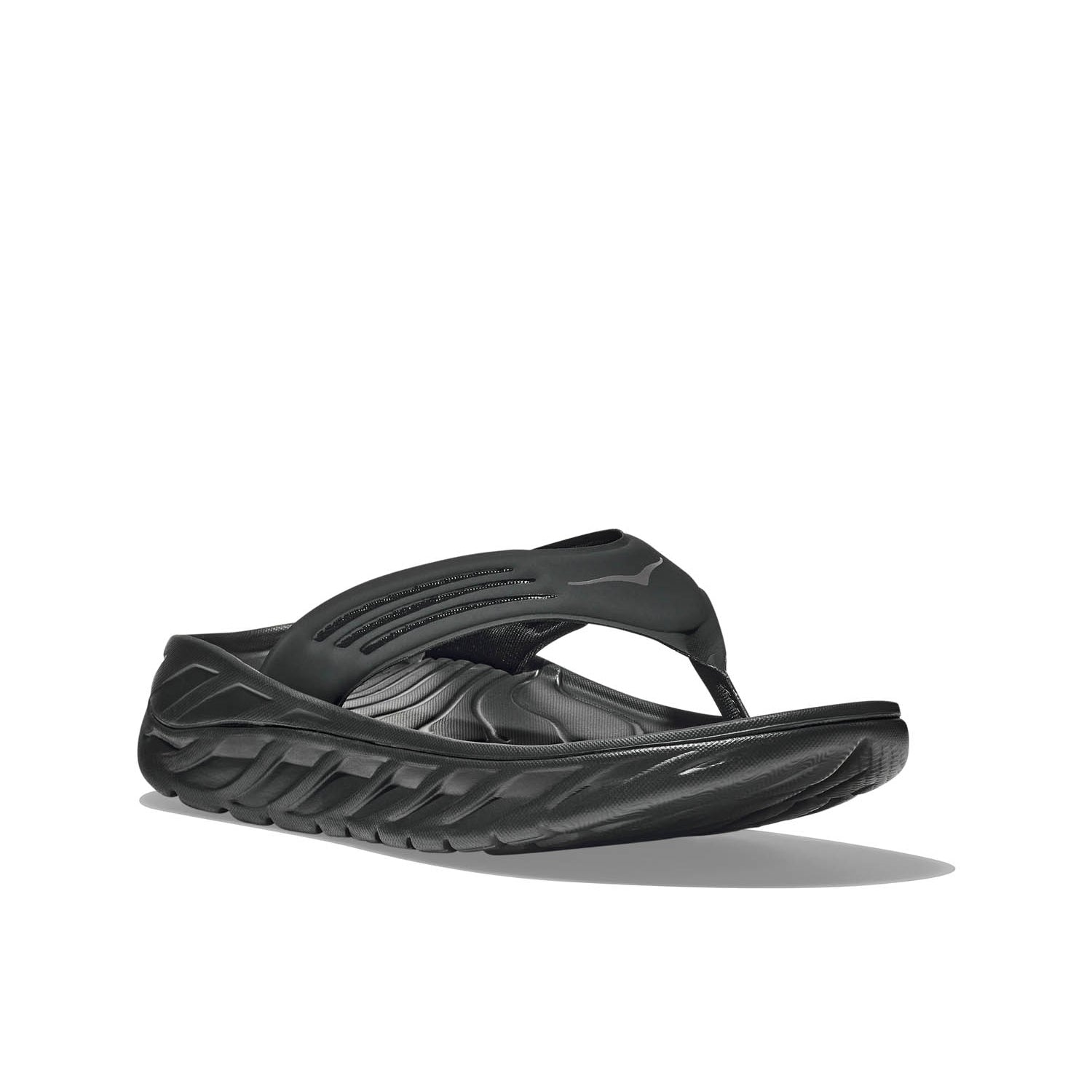 HOKA ORA RECOVERY FLIP (MENS) BLACK / DARK GULL GRAY