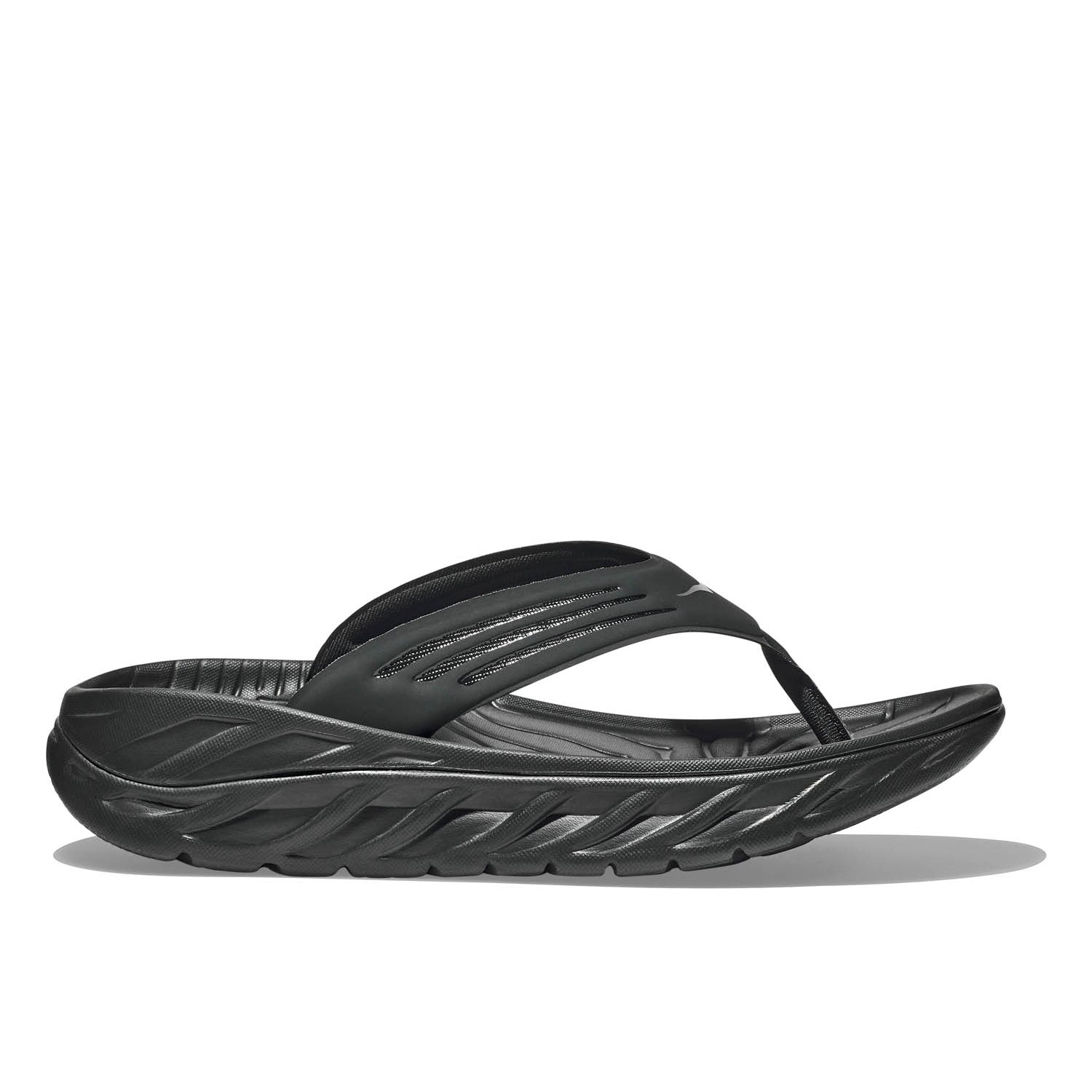 HOKA ORA RECOVERY FLIP (MENS) BLACK / DARK GULL GRAY