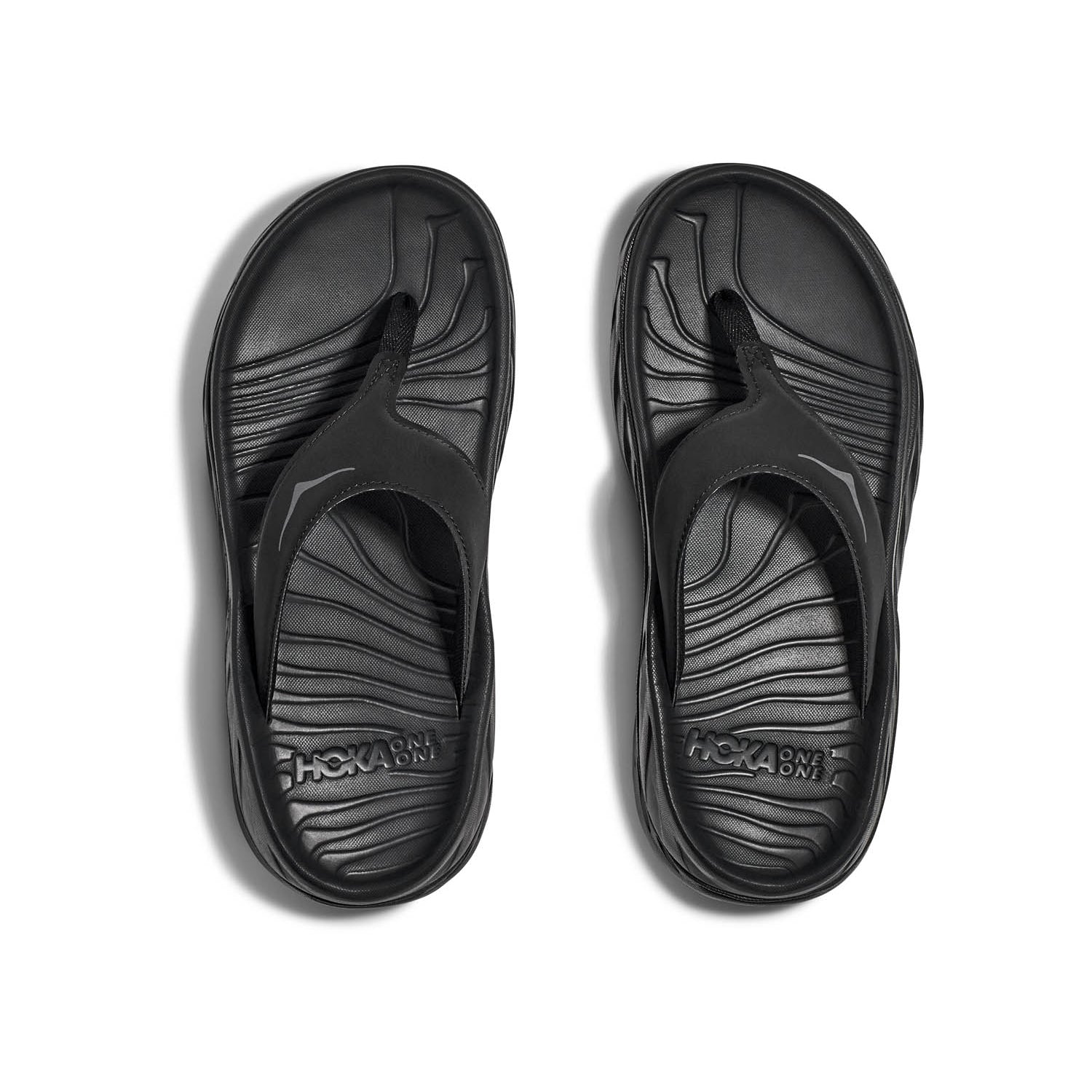 HOKA ORA RECOVERY FLIP (WOMENS) BLACK / DARK GULL GRAY