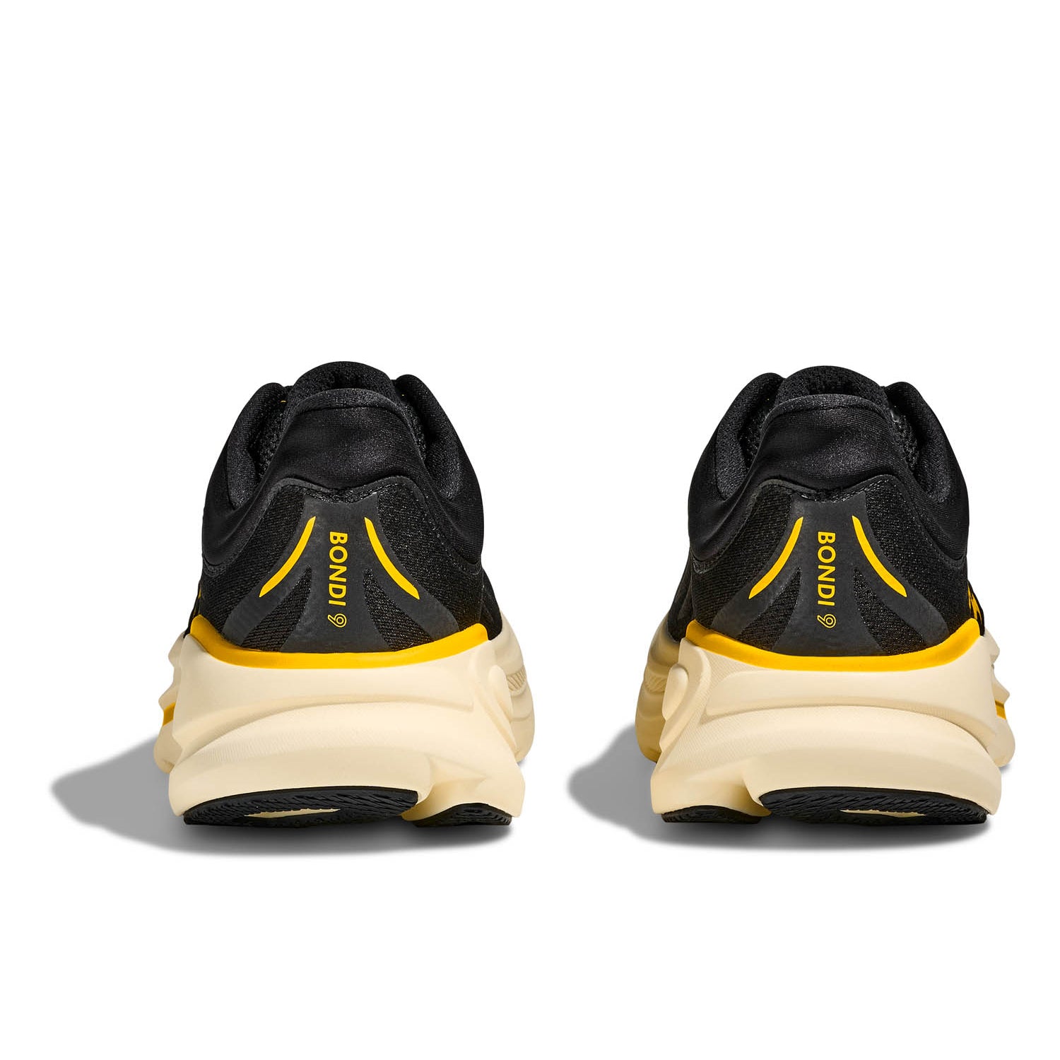 HOKA BONDI 9 (MENS) CARBON BLACK / YELLOW GOLD