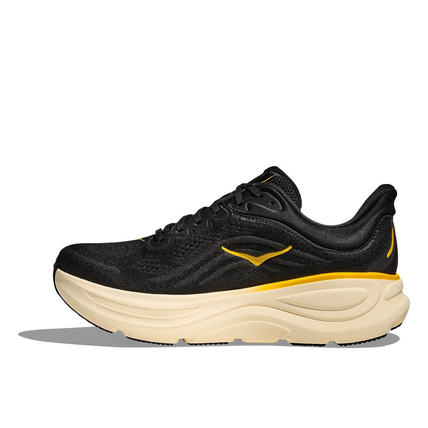 HOKA BONDI 9 (MENS) CARBON BLACK / YELLOW GOLD