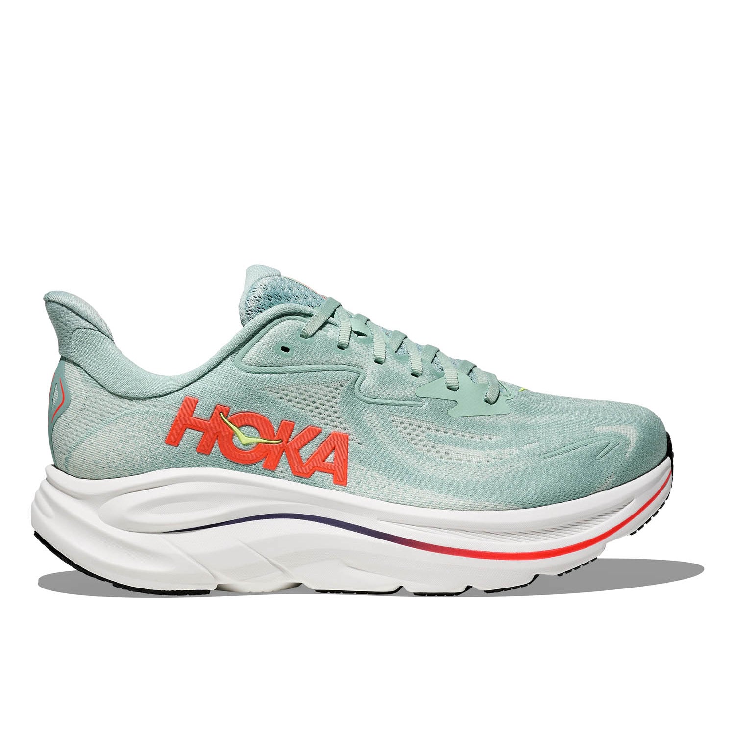 HOKA CLIFTON 10 (MENS) SAGE / NEON FLAME
