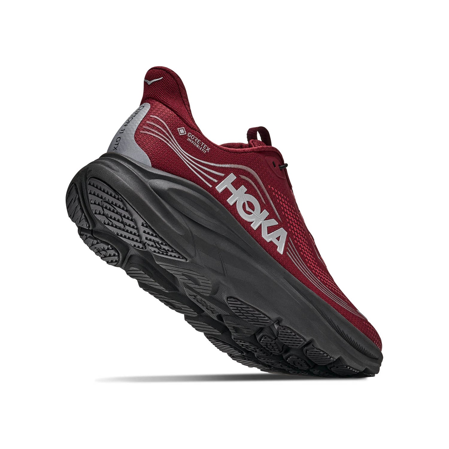 HOKA Clifton 11 GTX (MENS) VARSITY BURGUNDY / CARBON BLACK