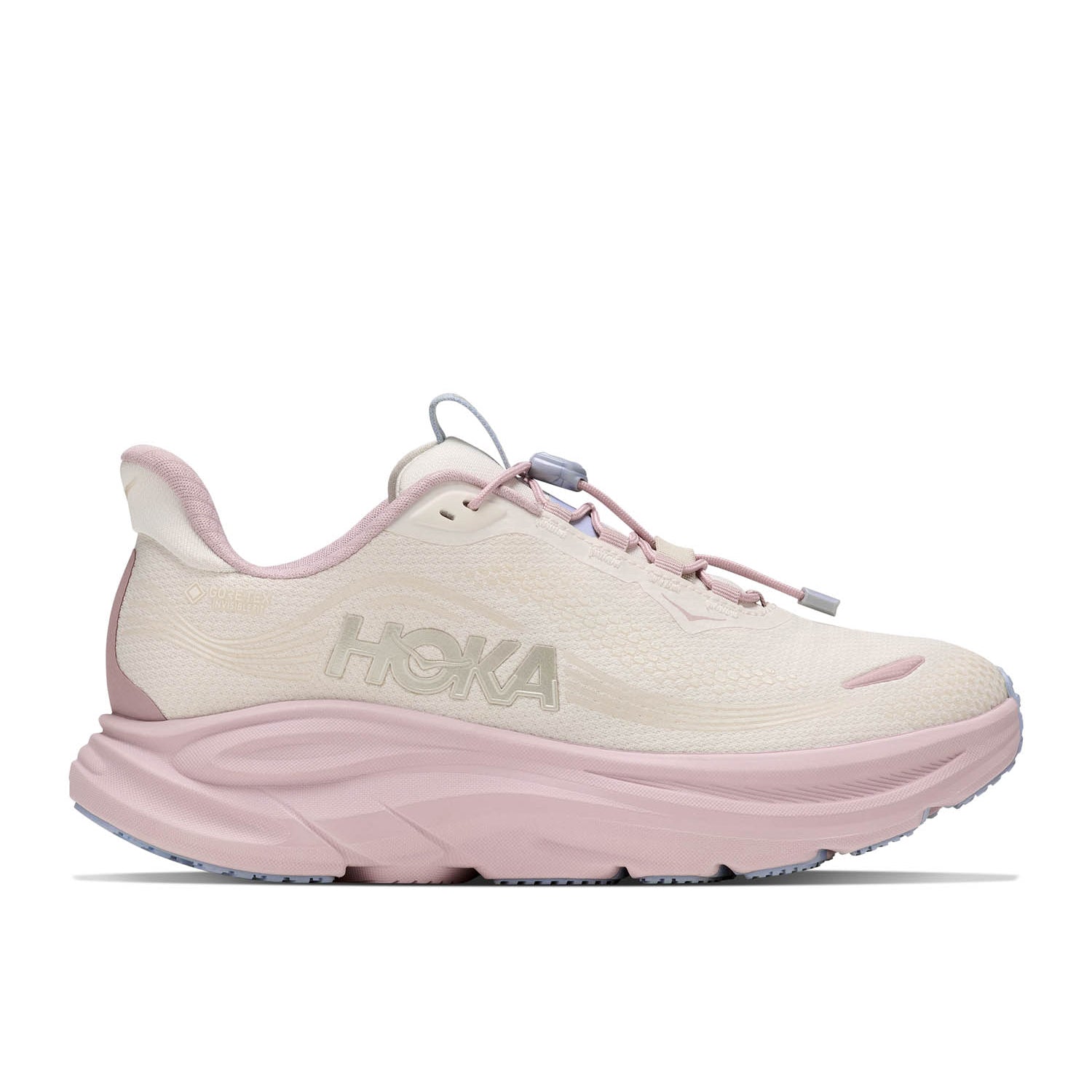 HOKA CLIFTON 11 GTX GLM (WOMENS) ALABASTER / PINK OPAL
