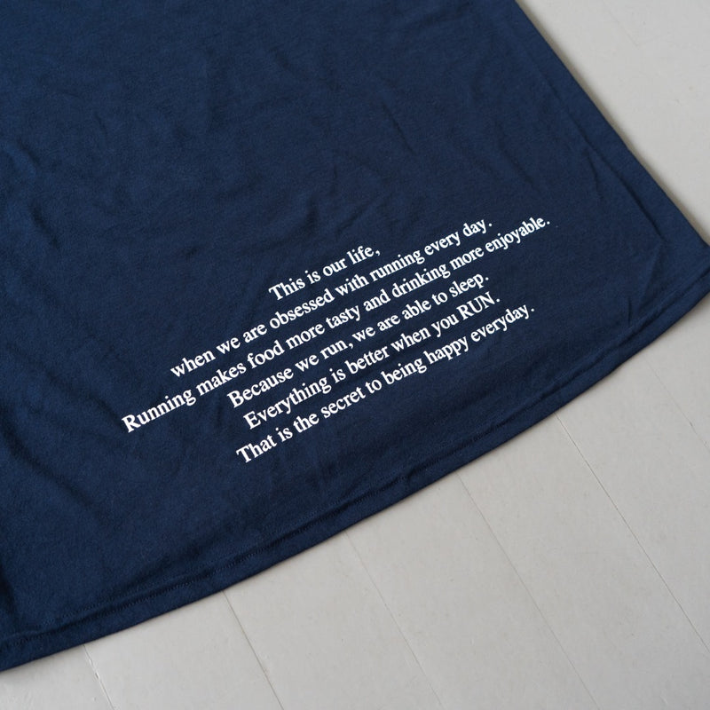 EAT DRINK SLEEP RUN / STREET Vertical Sleeve-less Tee (Navy)