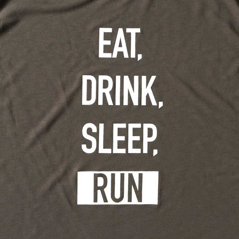 EAT DRINK SLEEP RUN / STREET Vertical Sleeve-less Tee (Khaki)