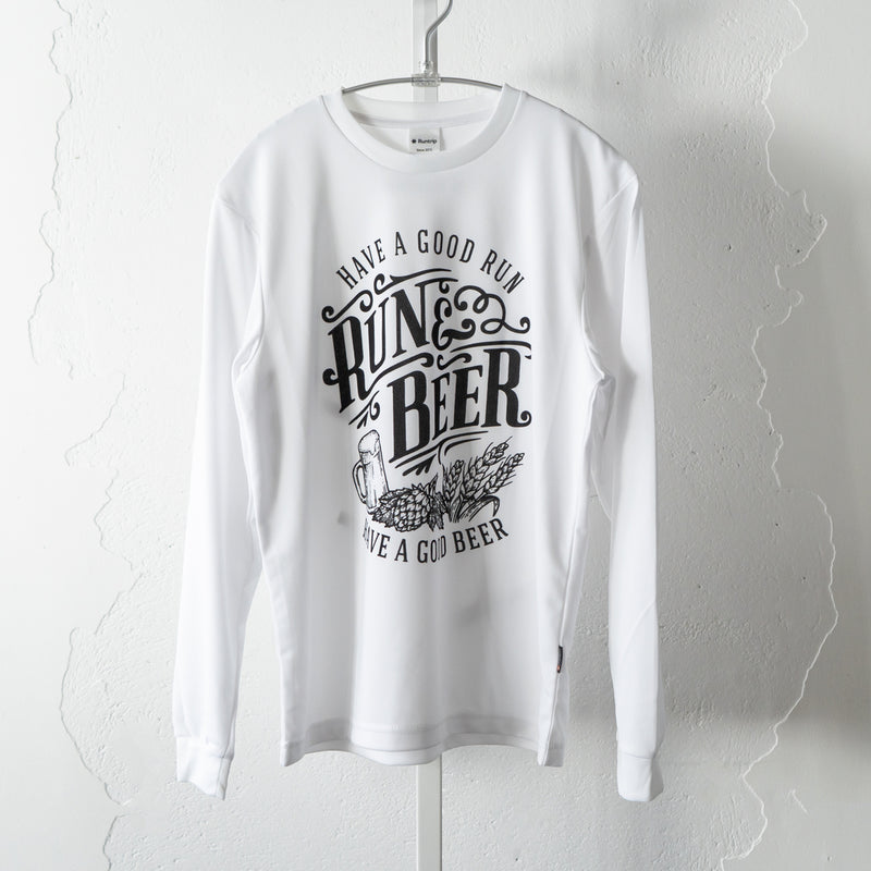 Run & Beer DRY Long-Sleeve  Tee（White）