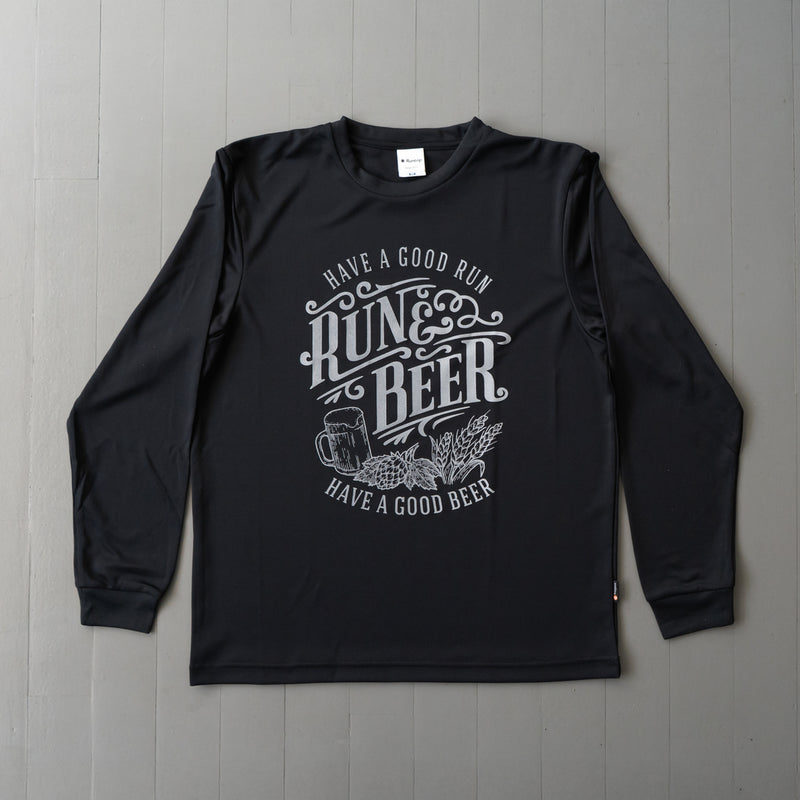 Run & Beer DRY Long-Sleeve  Tee（Black）