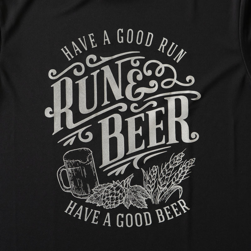 Run & Beer DRY Long-Sleeve  Tee（Black）