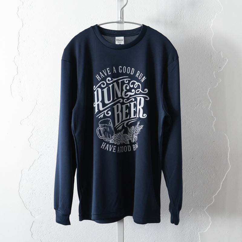 Run & Beer DRY Long-Sleeve  Tee（Navy）