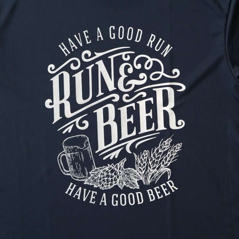 Run & Beer DRY Long-Sleeve  Tee（Navy）