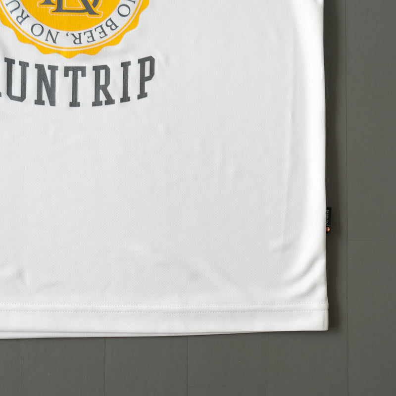 Run &amp; Beer College Design DRY Tee (White / Gray &amp; Yellow)