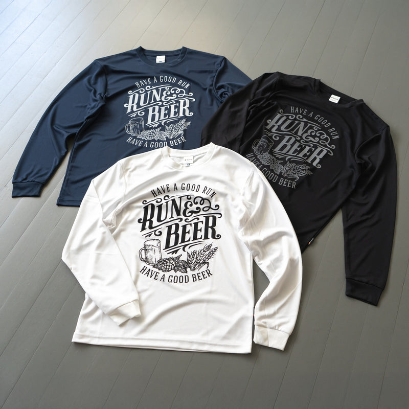 Run & Beer DRY Long-Sleeve  Tee（Navy）